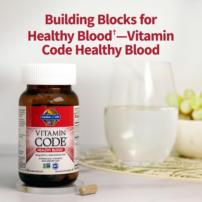 Garden of Life Vitamin Code Healthy Blood packaging highlights probiotic and enzyme blend