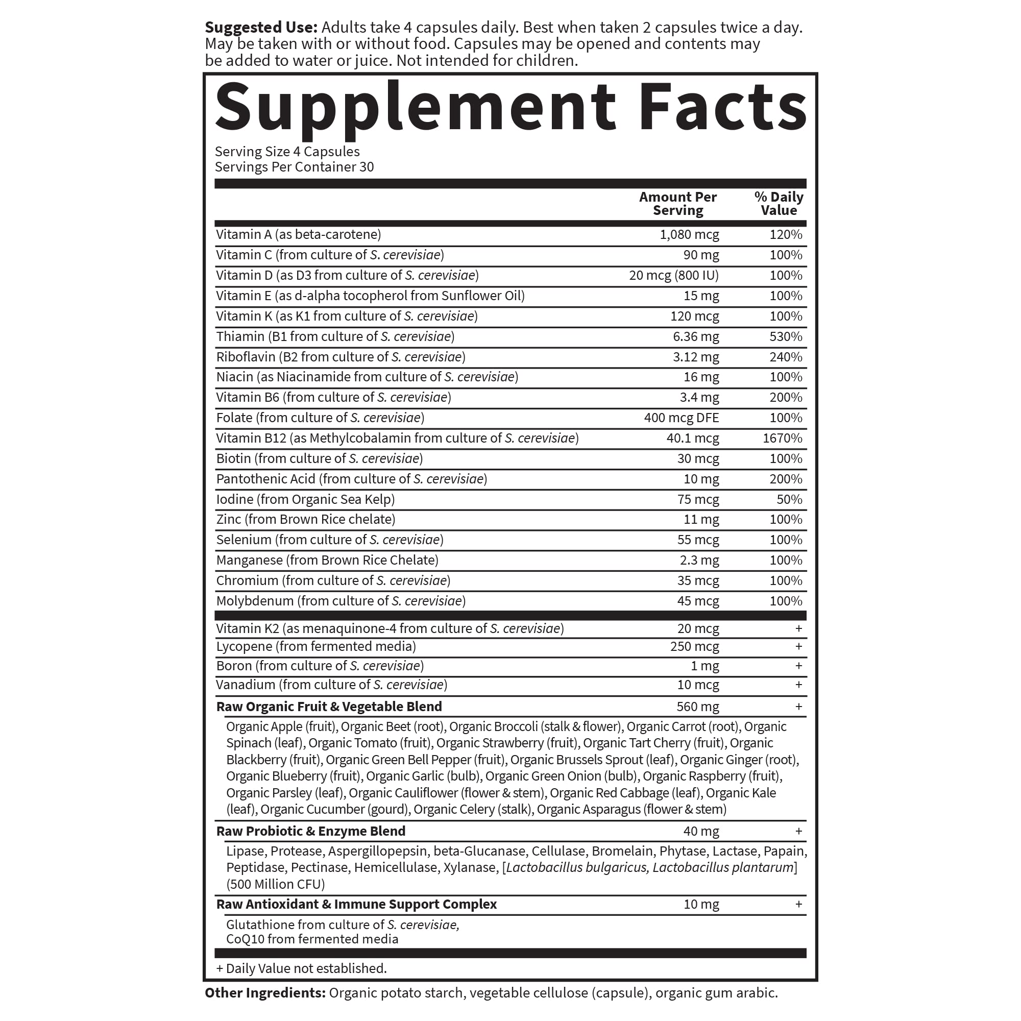 Digestive enzymes and probiotics in Vitamin Code Men support digestion