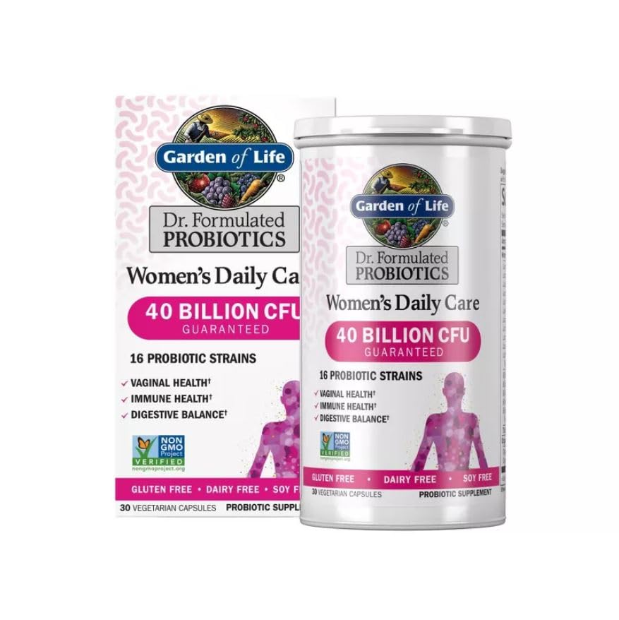 Garden of Life Women's Daily Probiotics capsules close-up for easy daily use