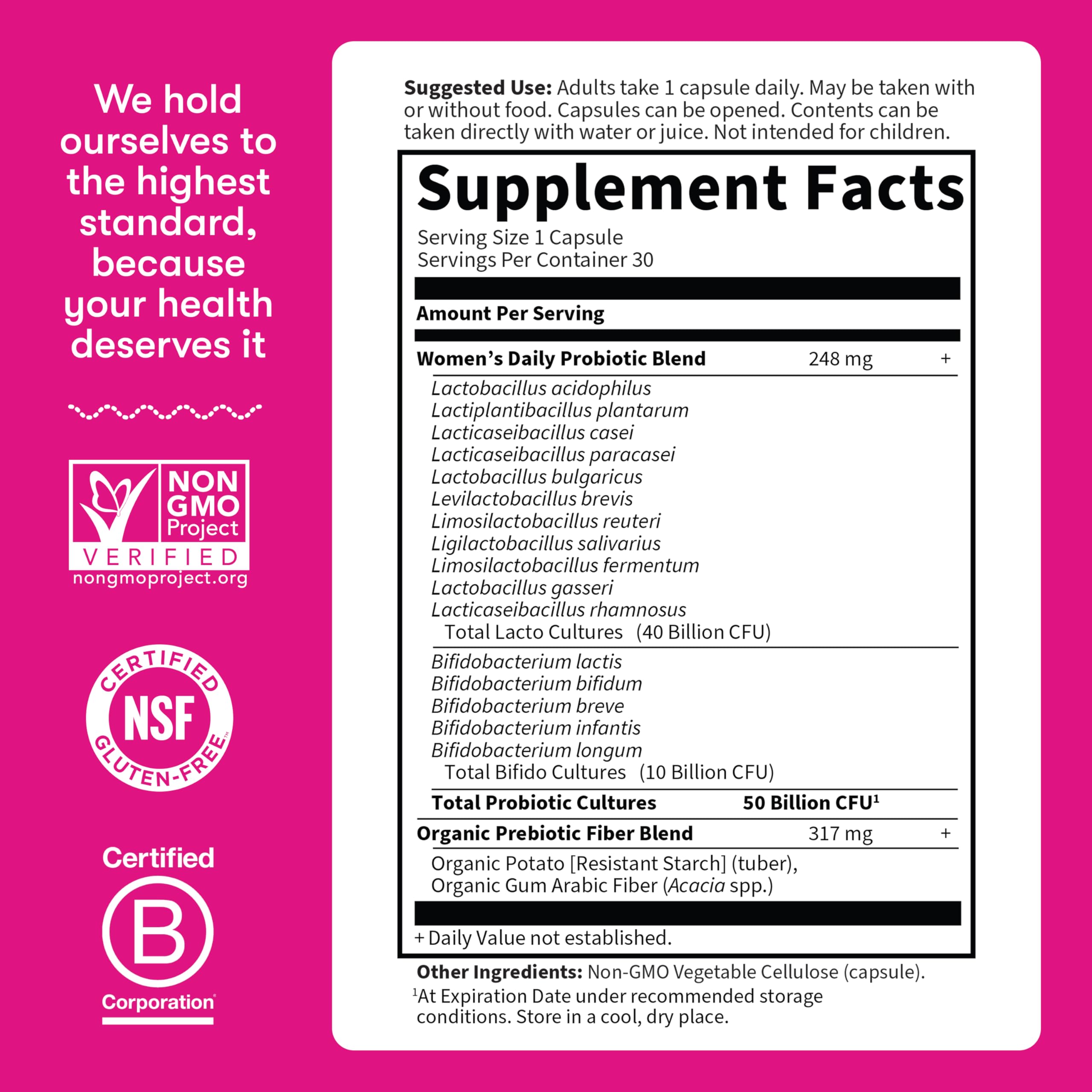 Made in the USA badge on Garden of Life probiotic packaging