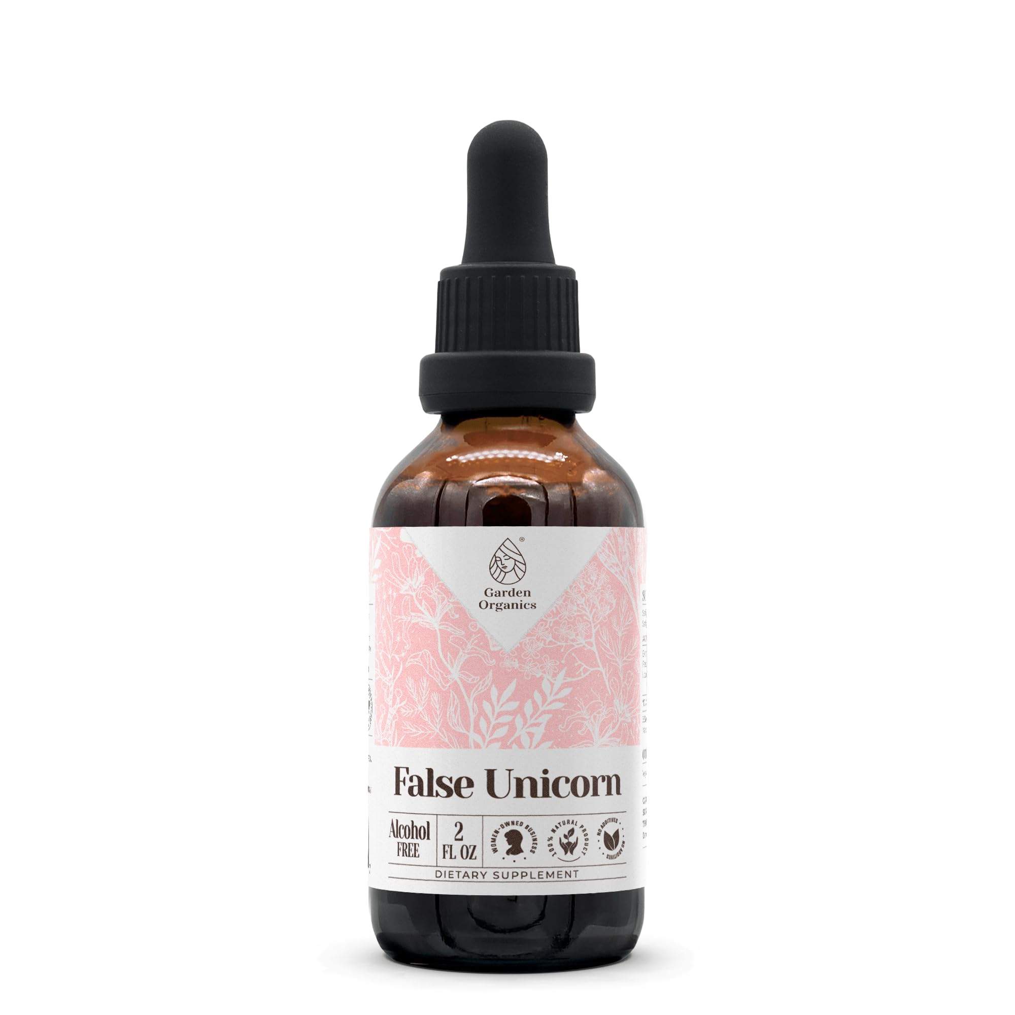 Garden Organics False Unicorn tincture bottle for daily wellness drops.