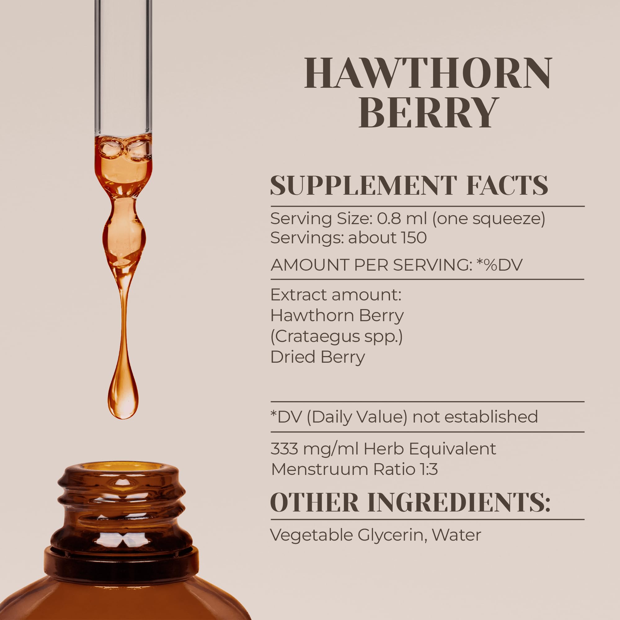 Garden Organics Hawthorn Berry Tincture label communicates natural ingredients and eco-friendly origins.