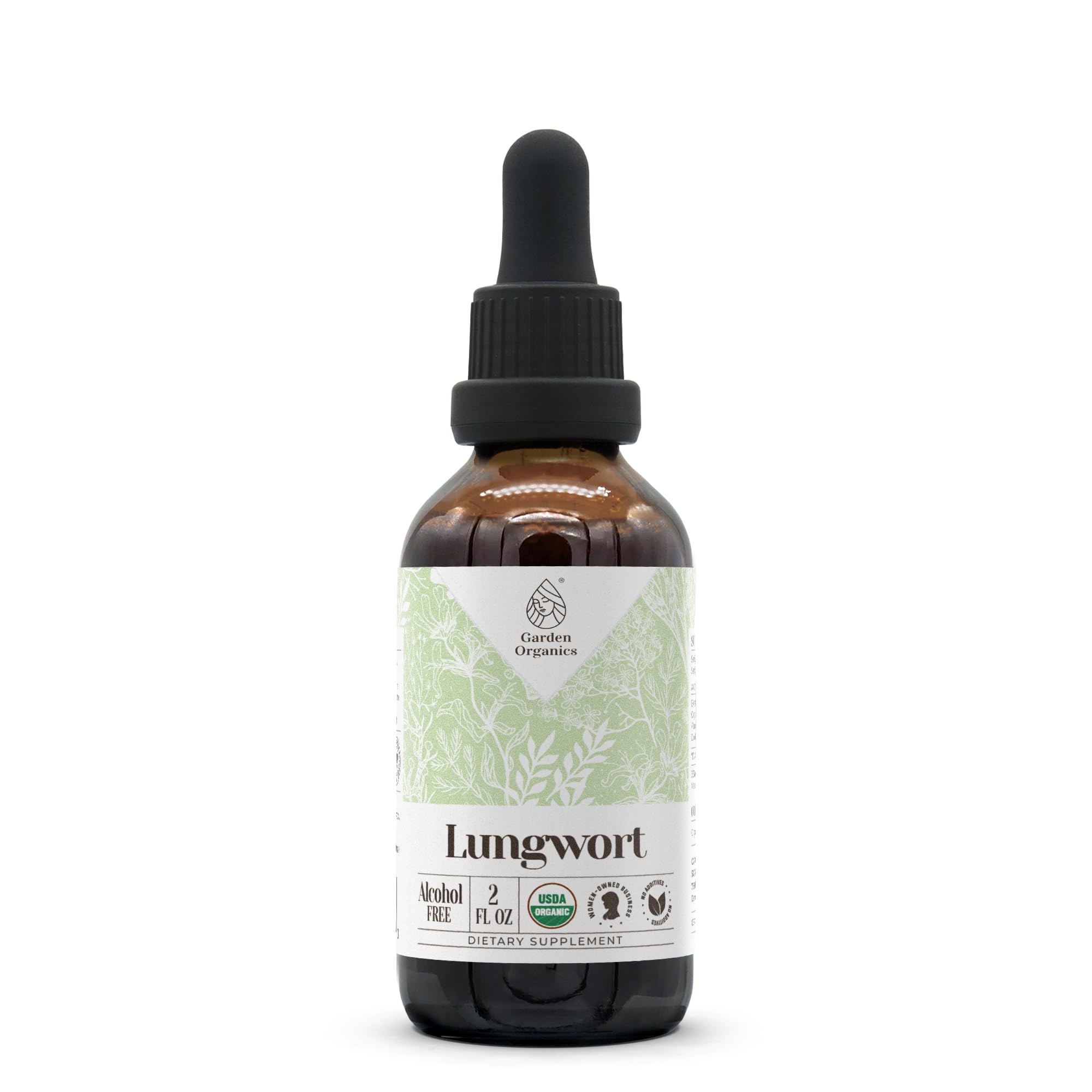 Garden Organics Lungwort dried leaf bottle for daily herbal wellness ritual.