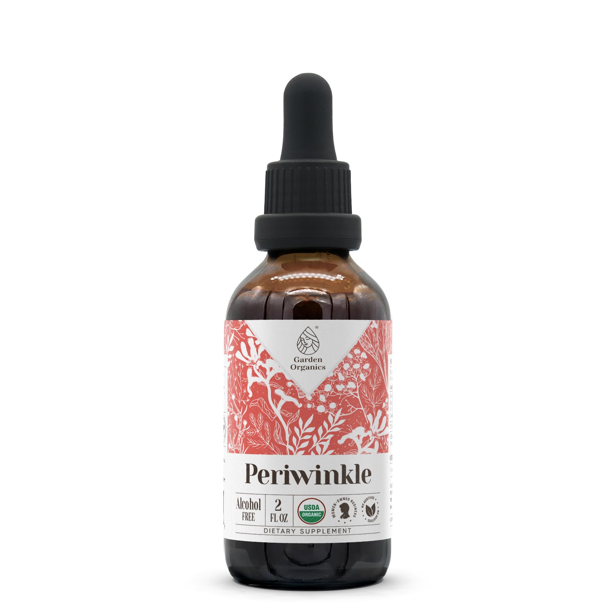 Garden Organics Periwinkle extract bottle showing pure organic tincture for daily use