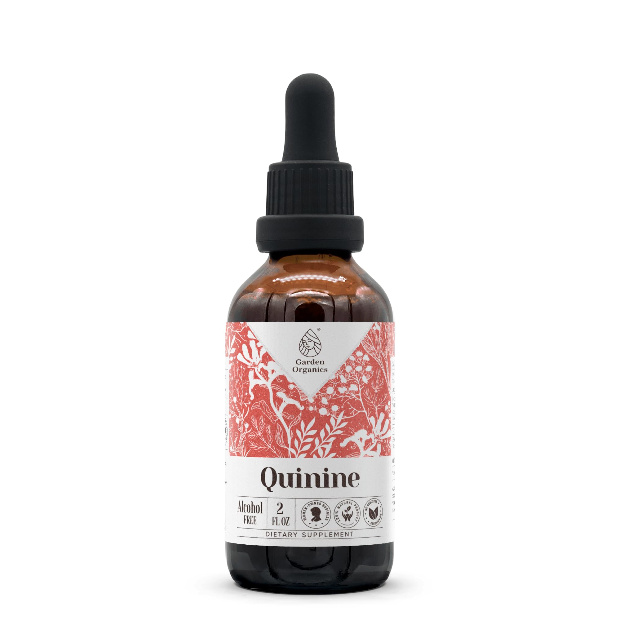Garden Organics Quinine tincture bottle with alcohol-free herbal extract for daily use.
