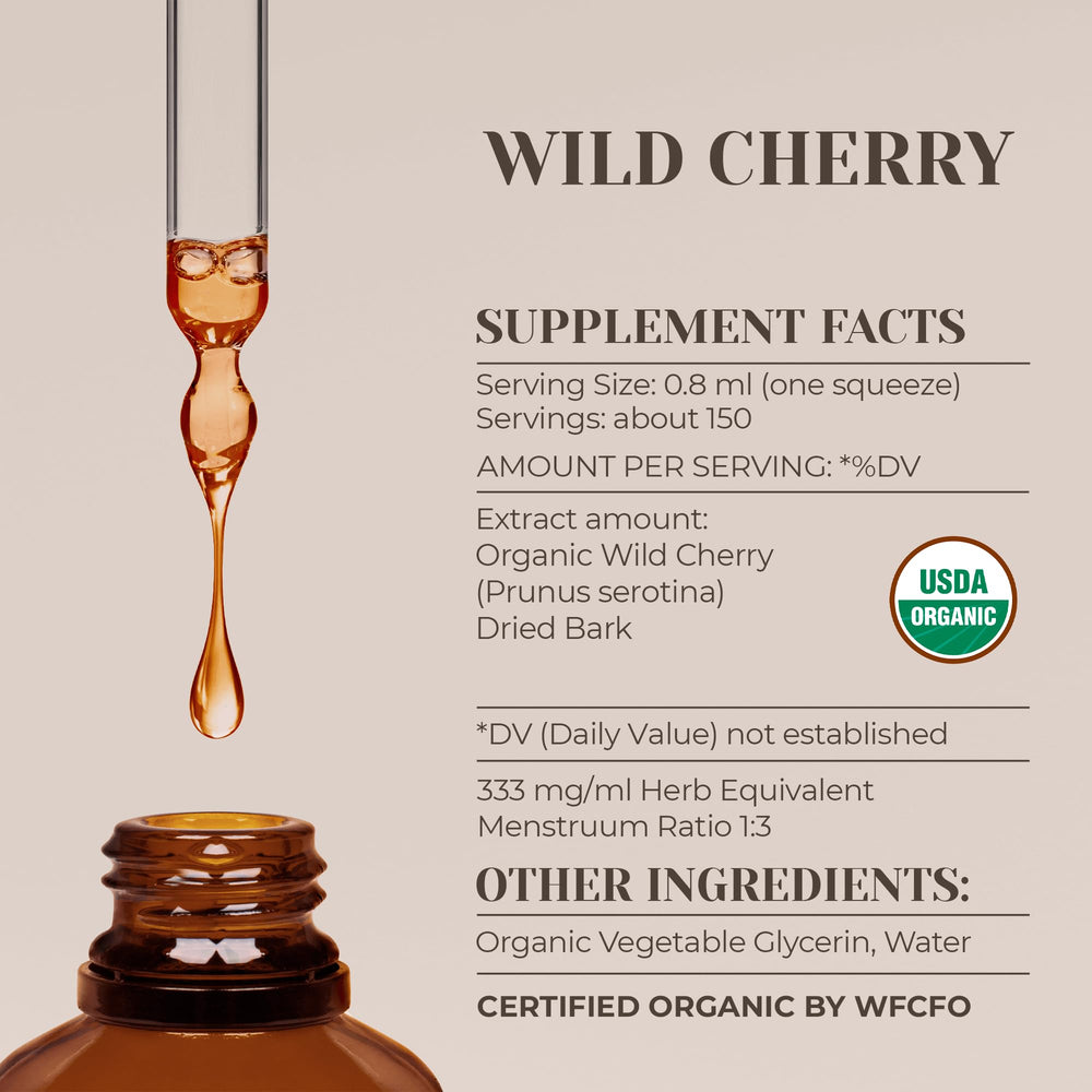 Garden Organics Wild Cherry dried bark emphasizes natural source and quality.