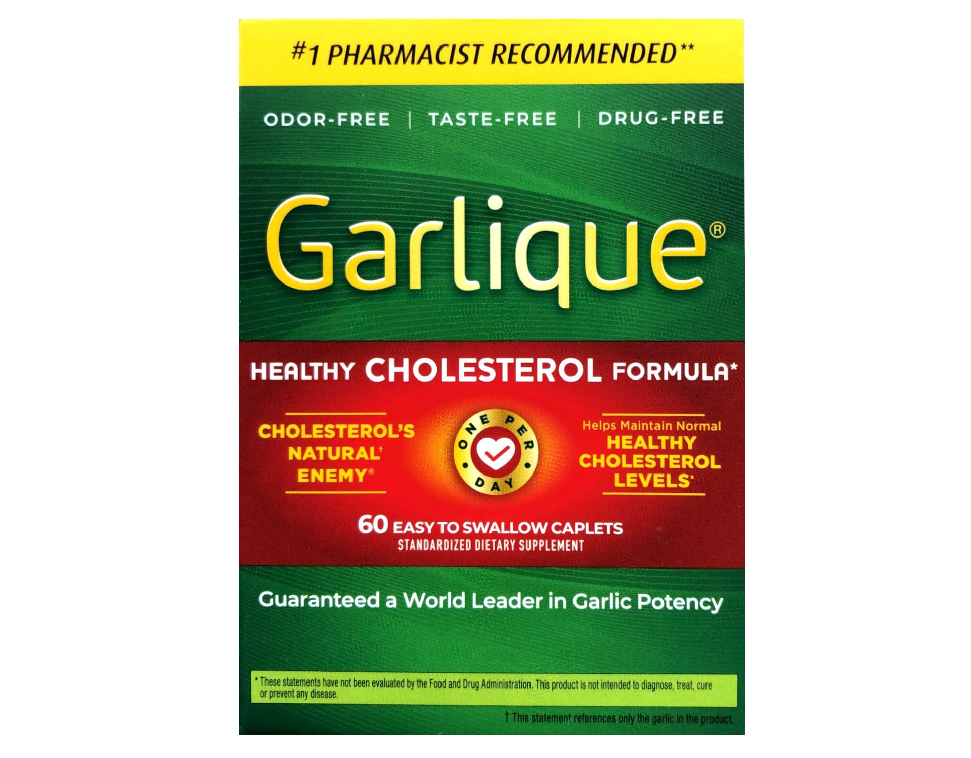 Garlique bottle close-up suggesting cardiovascular health support for daily use.