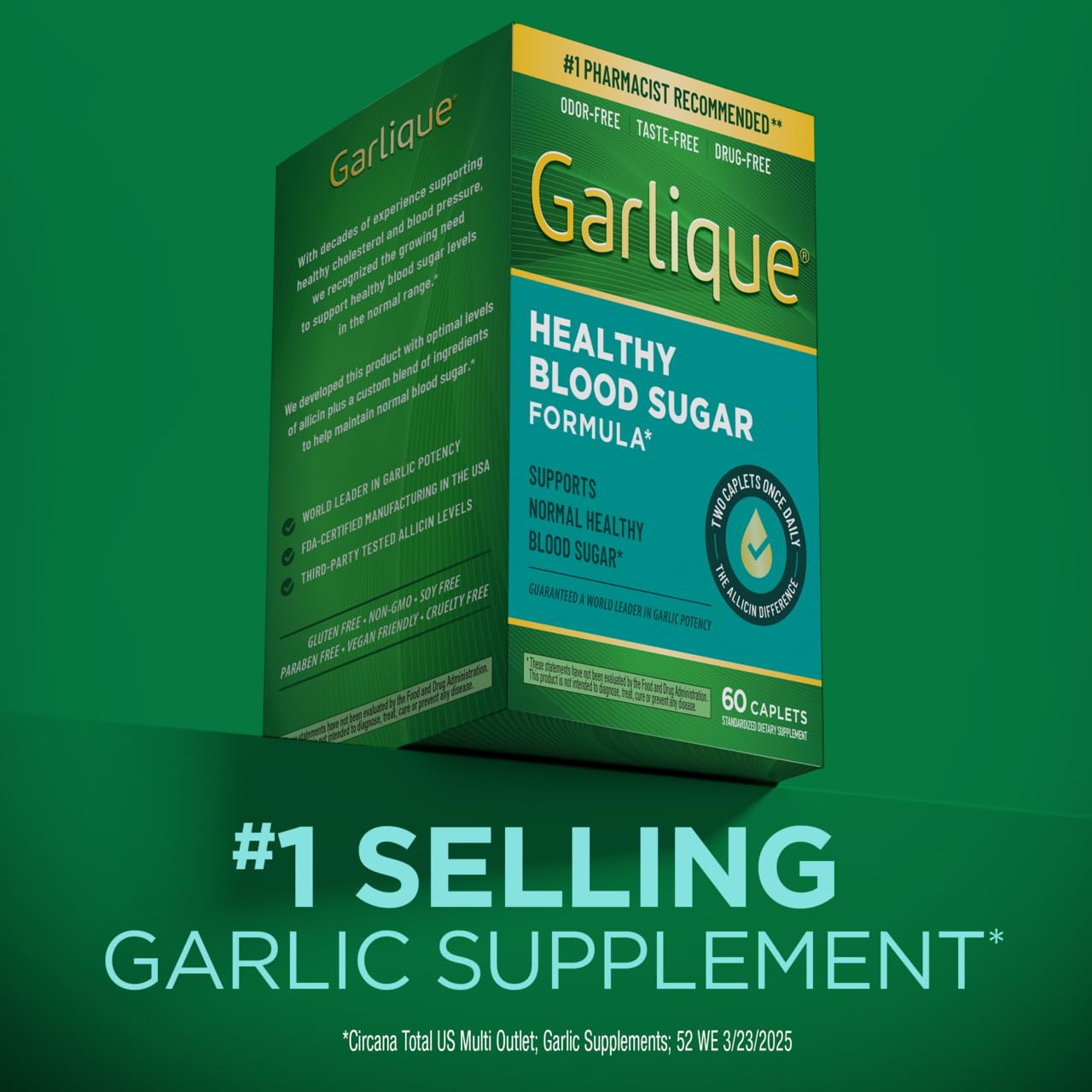 Garlique gluten-free certification icon reinforces suitability for gluten-free diets.