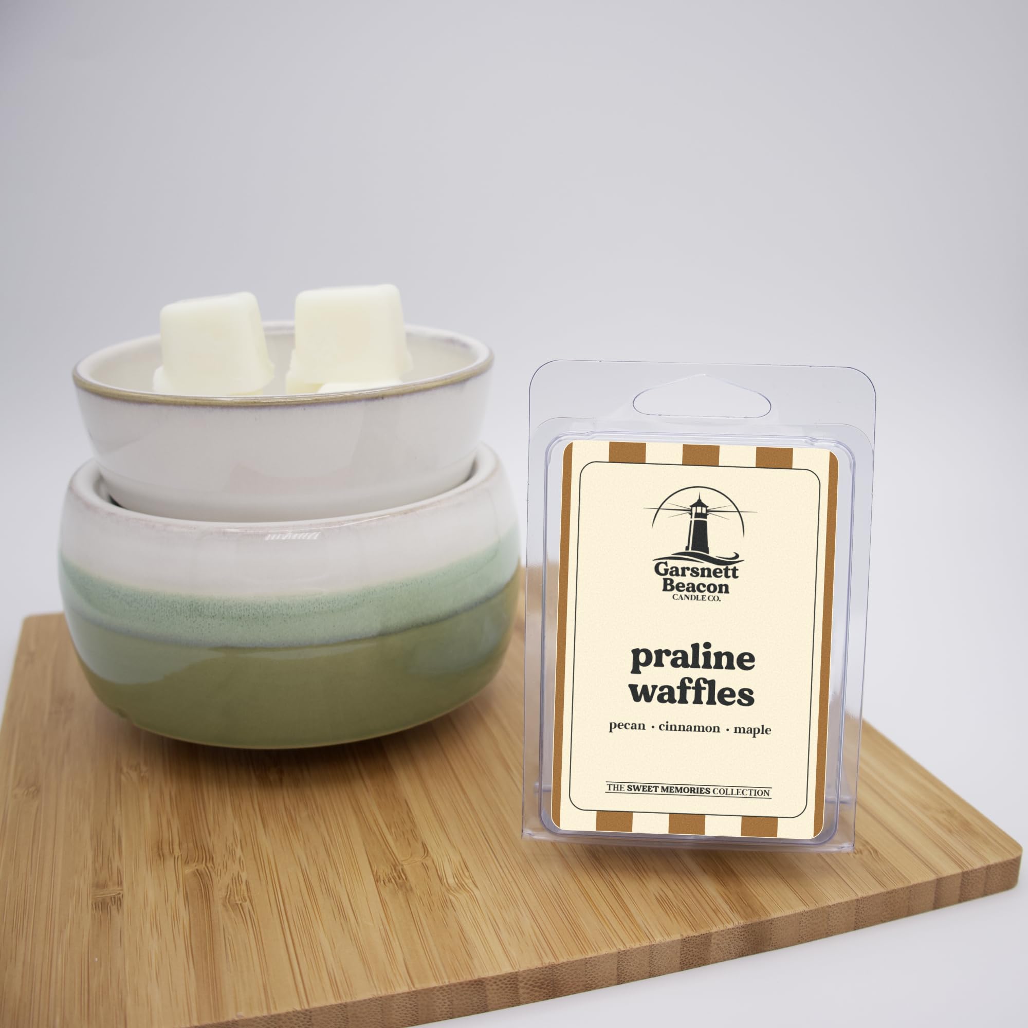 Garsnett Beacon Praline Waffles melts in warmer with extended burn time.