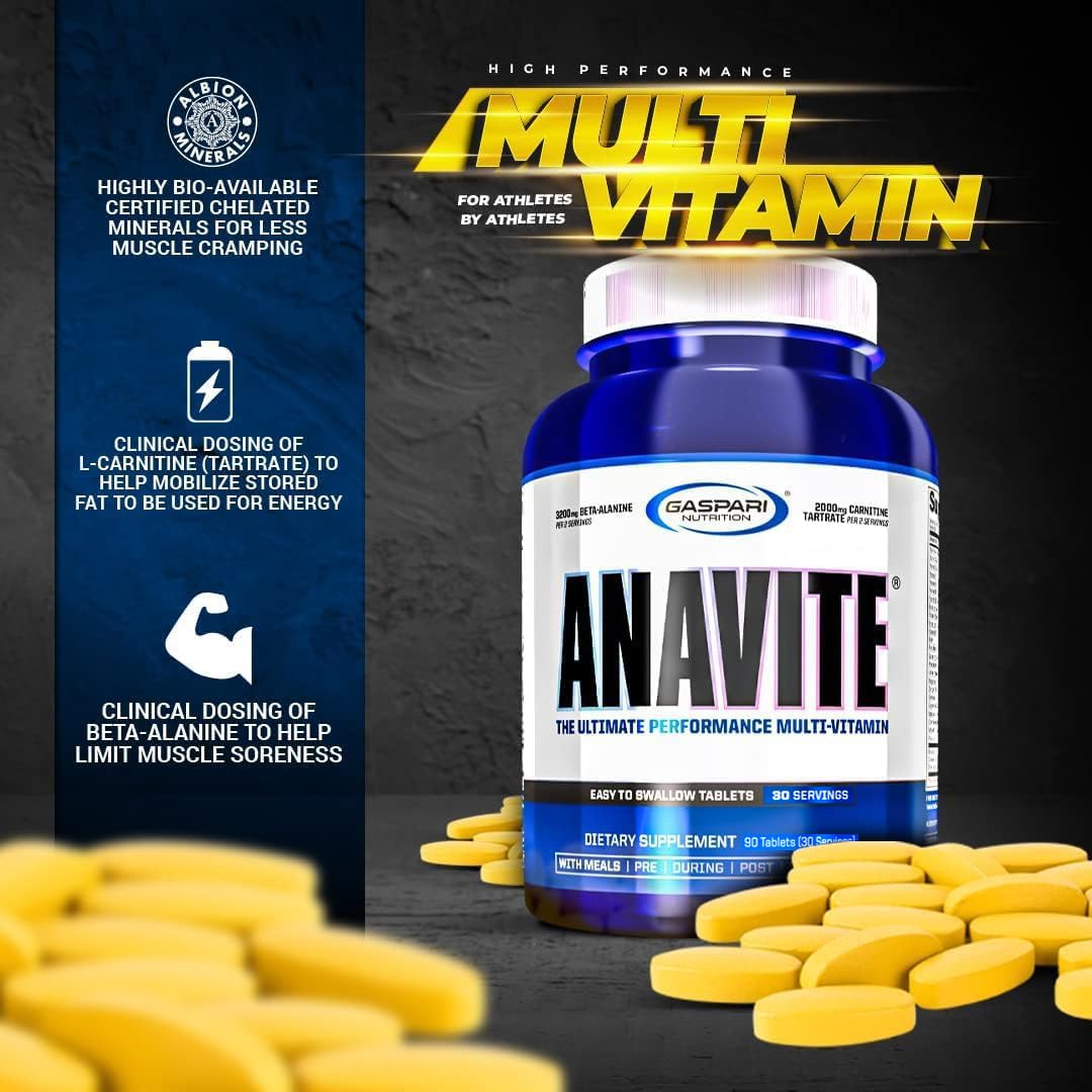 Gaspari Anavite ingredients reveal amino acids beta-alanine and L-carnitine.