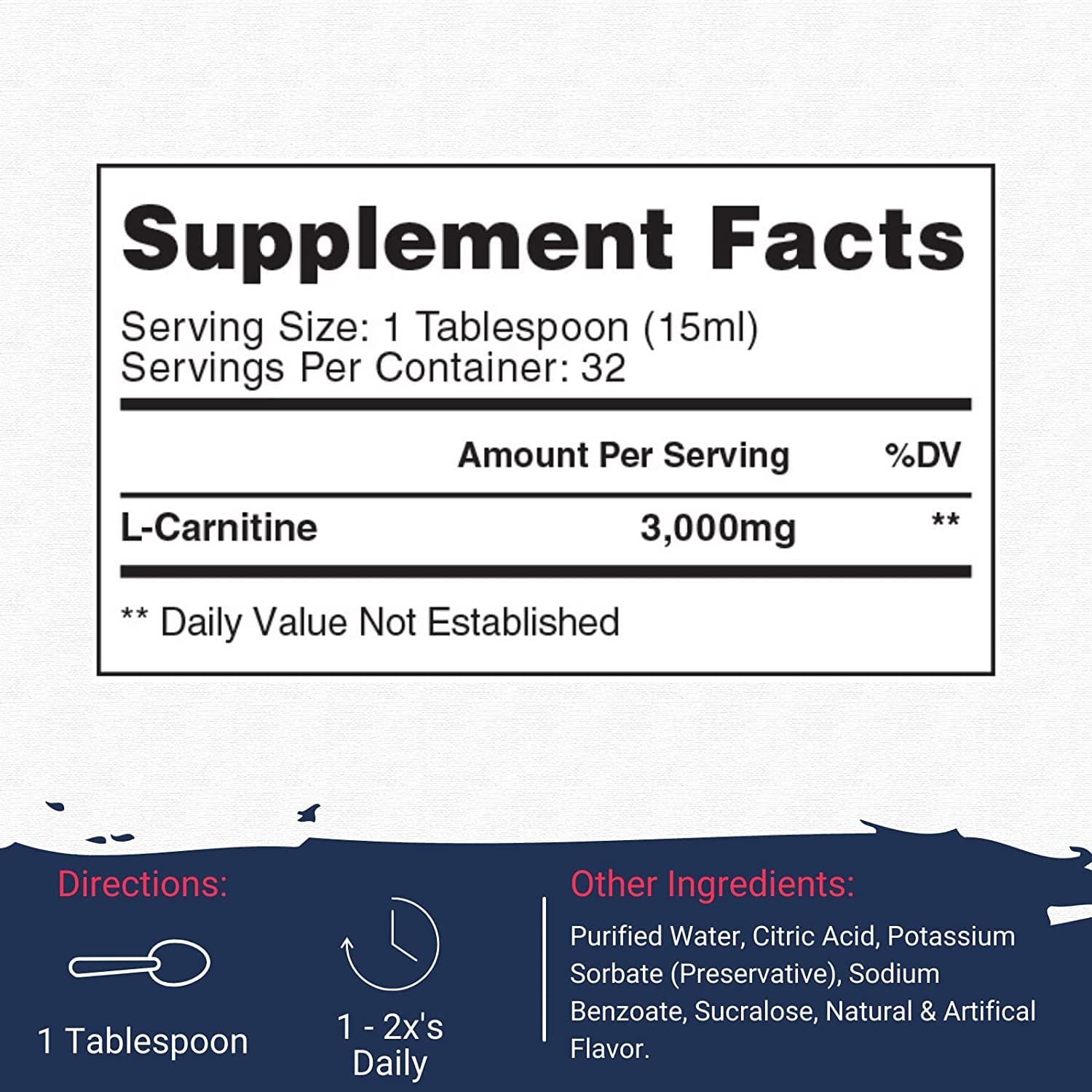 Gaspari Liquid L-Carnitine glass with orange liquid suggests refreshing, stimulant-free energy support.