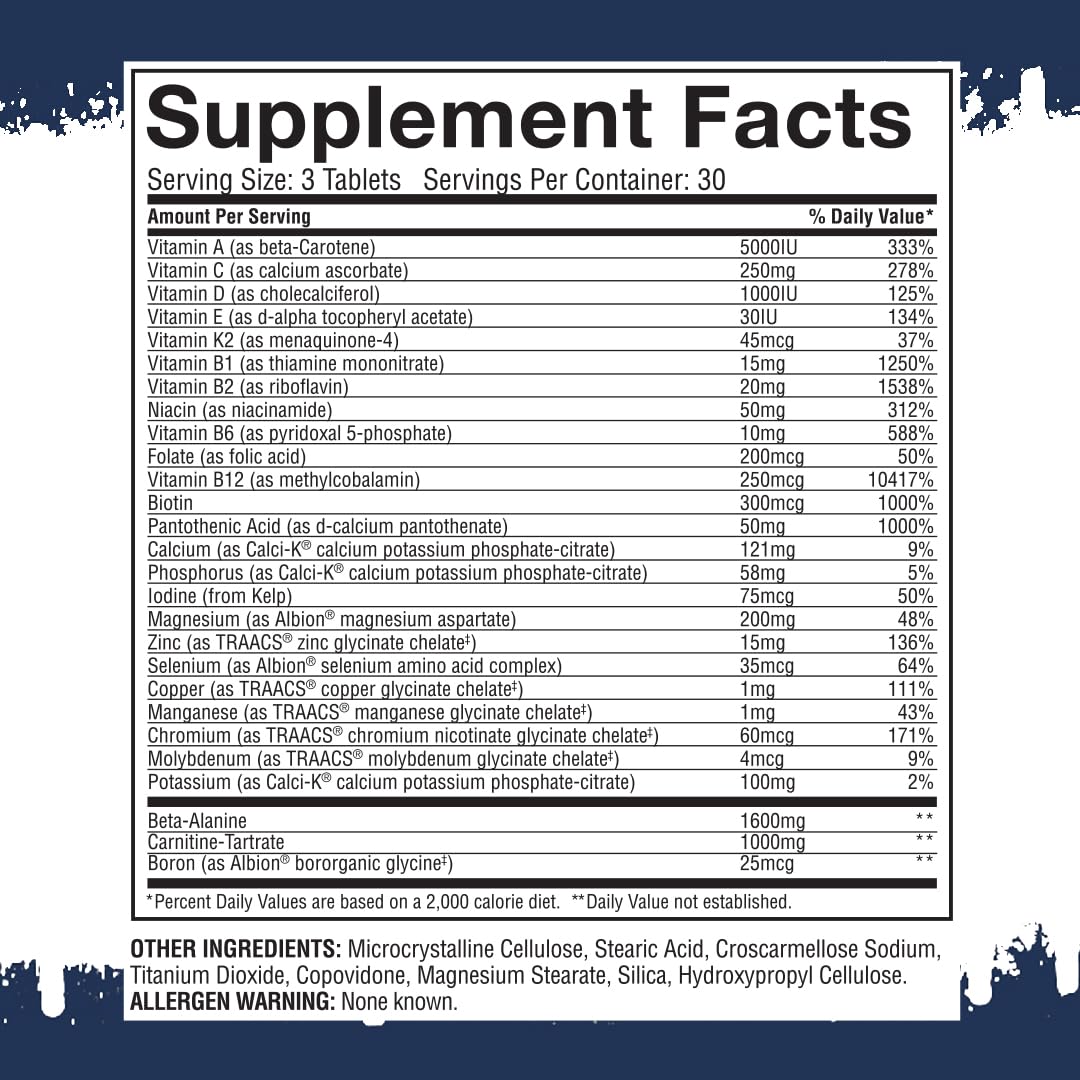 Gaspari Nutrition Anavite bottle back reveals ingredients and science backed formulation