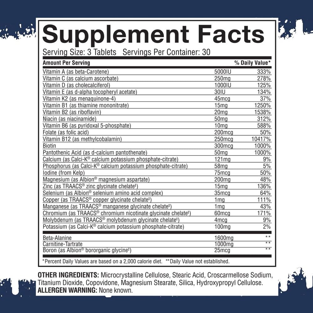 Gaspari Nutrition Anavite bottle back reveals ingredients and science backed formulation
