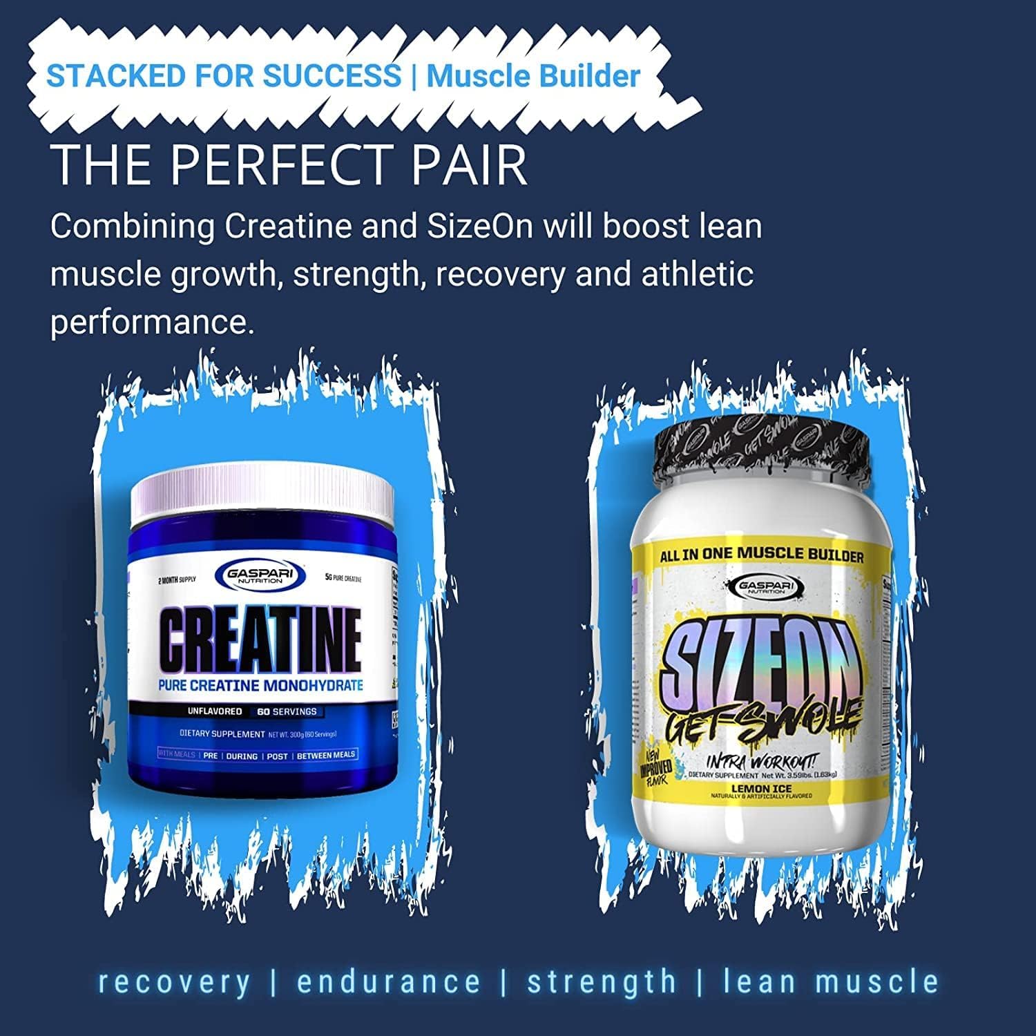 Gaspari Nutrition packaging featuring unflavored creatine for versatile use.