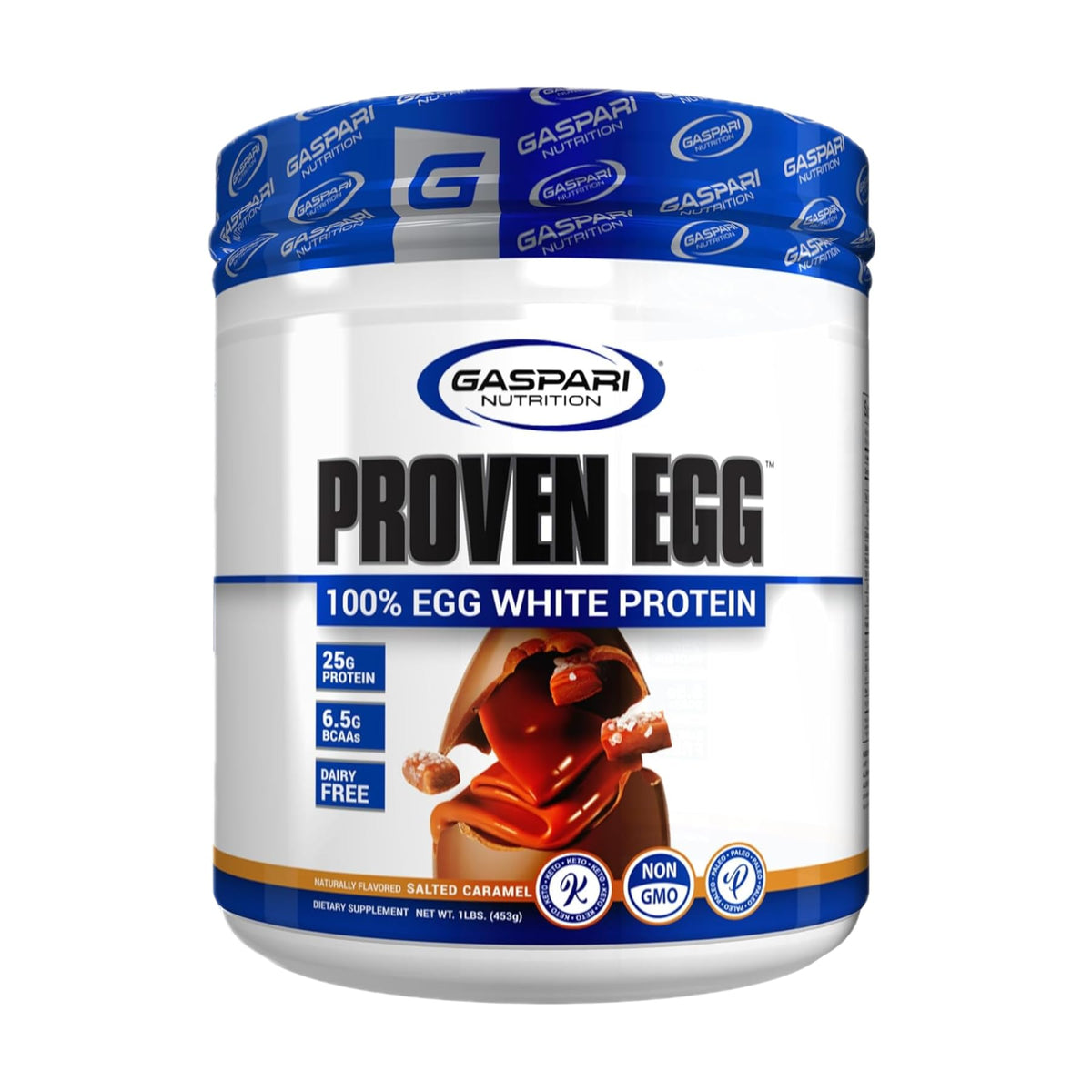 Gaspari Nutrition Proven Egg bottle pour highlights keto-friendly protein option