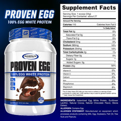 Gaspari Nutrition Proven Egg chocolate shake glass ready for a high-protein smoothie.