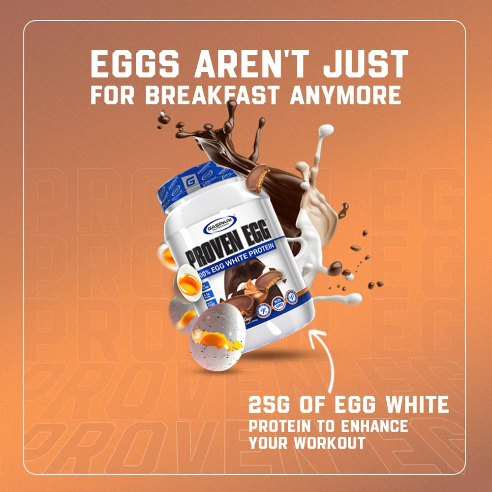 Gaspari Proven Egg White Protein nutrition facts label emphasizes quality.