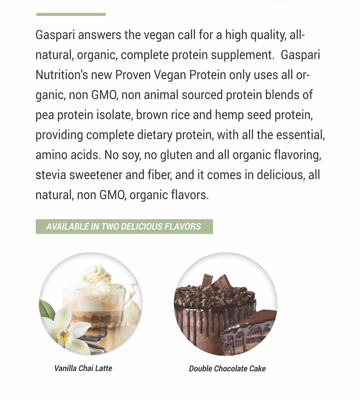 Gaspari Proven Vegan Protein on a clean setup highlights premium vegan protein.