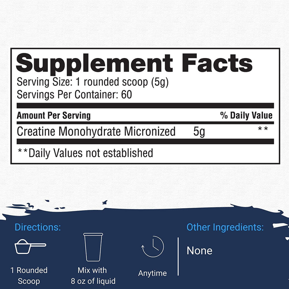 Measurement guide image with 5 g dose of creatine for training sessions