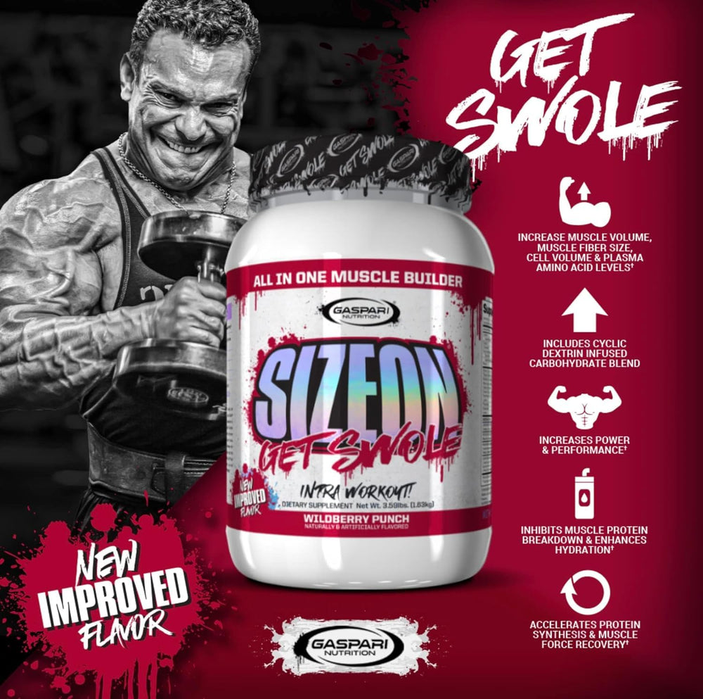 Gaspari SizeOn in gym setting supporting faster recovery after intense sets.