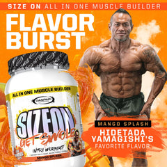 Gaspari SizeOn Mango Splash label-closeup highlights ingredient quality