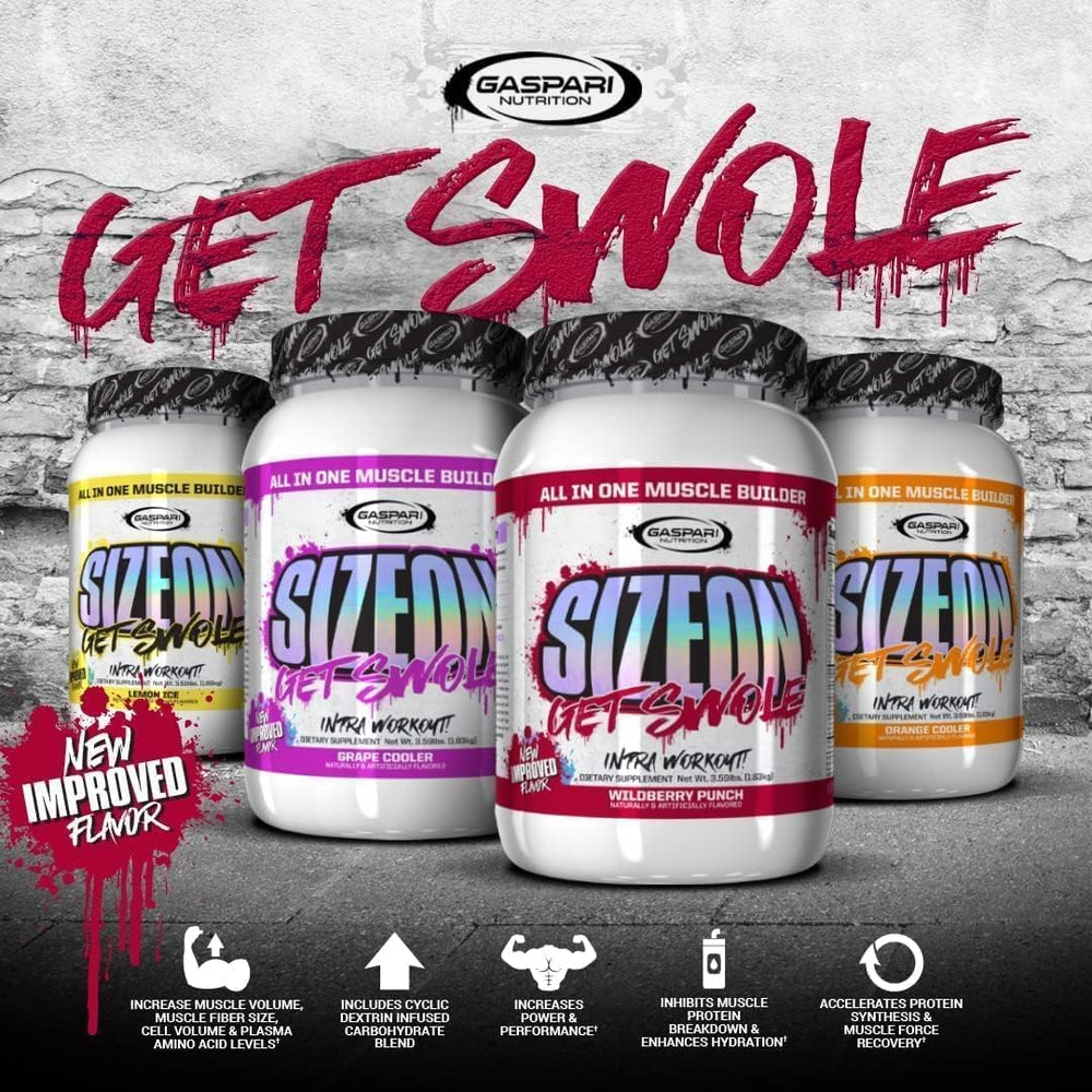 Gaspari SizeOn Mango Splash scoop-dissolve captures powder blending