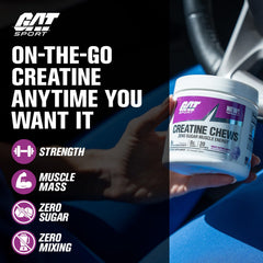 GAT SPORT Creatine Chews Lemon Lime - crisp citrus taste boosts daily routine.