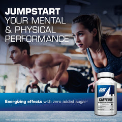 GAT Sport Essentials caffeine label showing ingredients that support focus and metabolism.