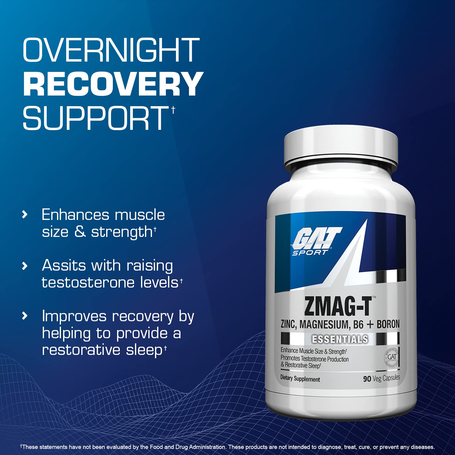 GAT SPORT ZMAG-T bottle label highlighting Albion Bororganic Glycine for musculoskeletal support.