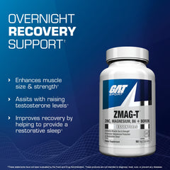 GAT SPORT ZMAG-T bottle label highlighting Albion Bororganic Glycine for musculoskeletal support.