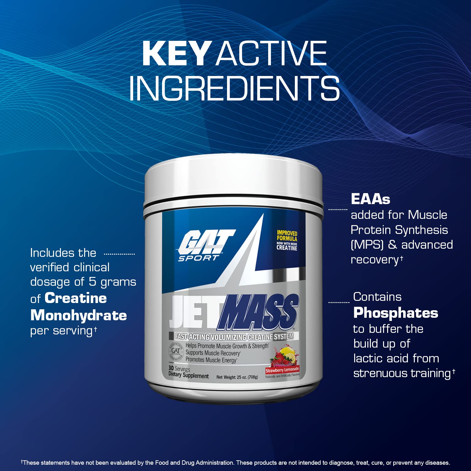 GAT SPORT JetMass serving-mix shows powder blend ideal for daily training