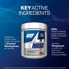 GAT SPORT JetMass serving-mix shows powder blend ideal for daily training