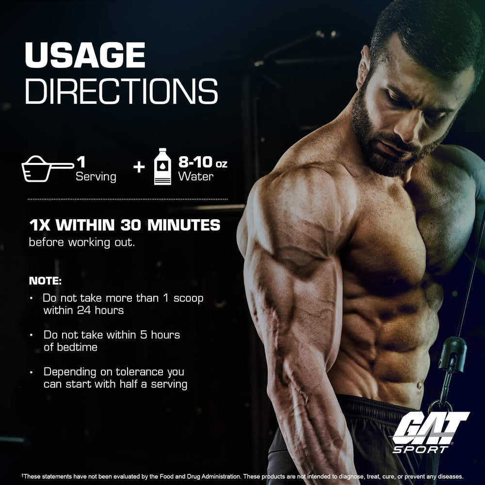 GAT SPORT Nitraflex nutrition panel notes boron citrate content and usage tips.