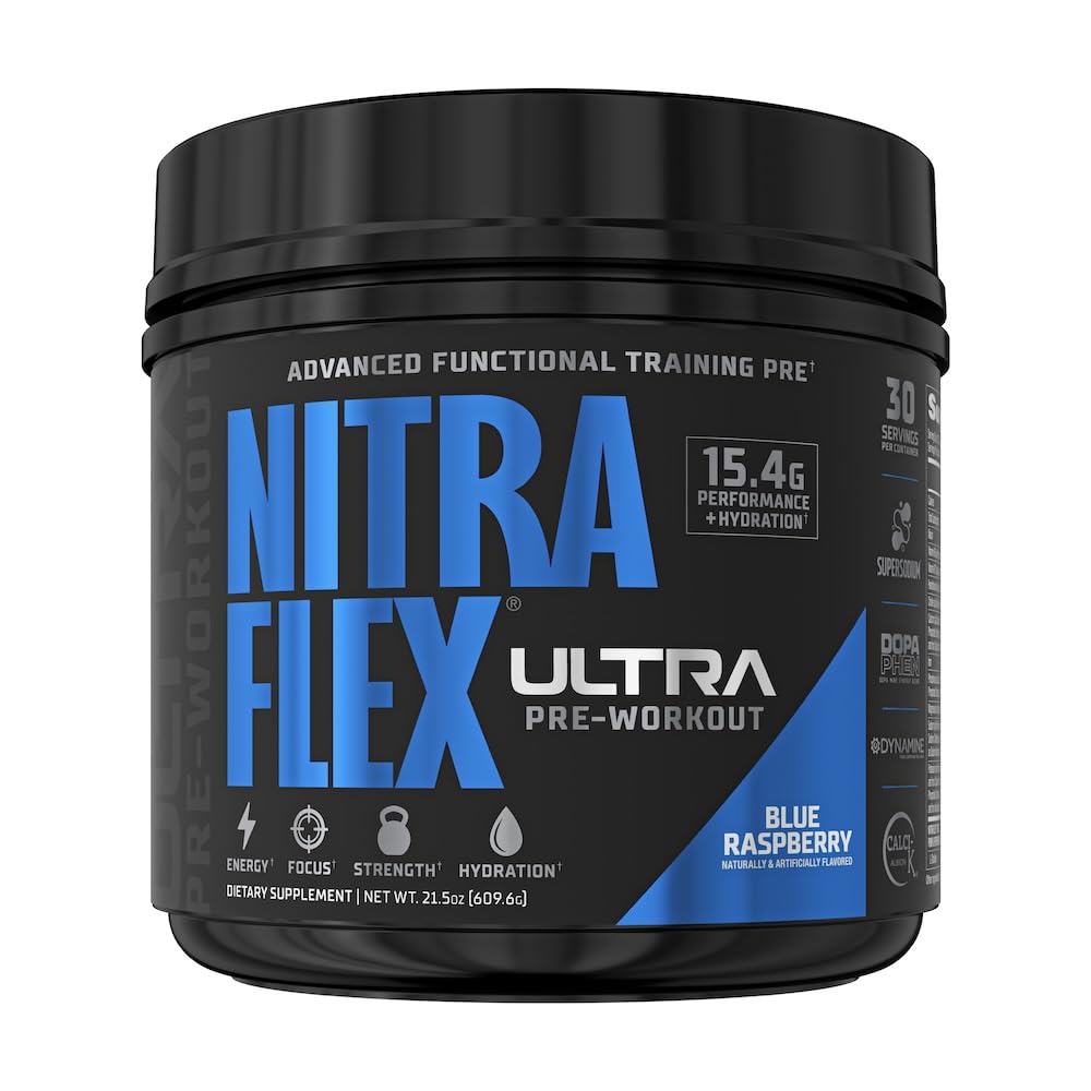 GAT SPORT Nitraflex Ultra bottle for convenient pre-workout energy.