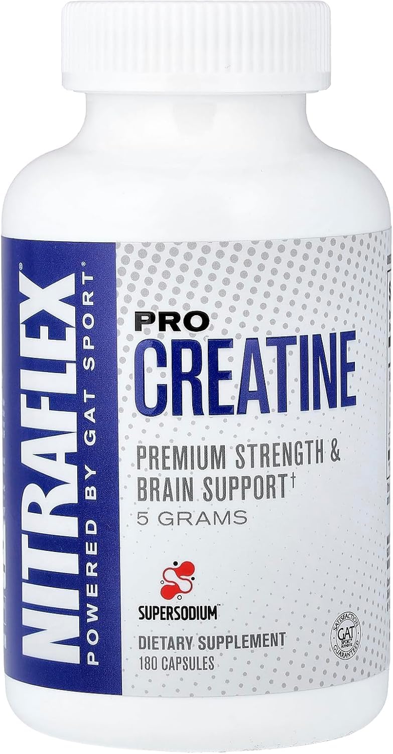 GAT SPORT Pro Creatine capsules close-up for focused power and rapid recovery.