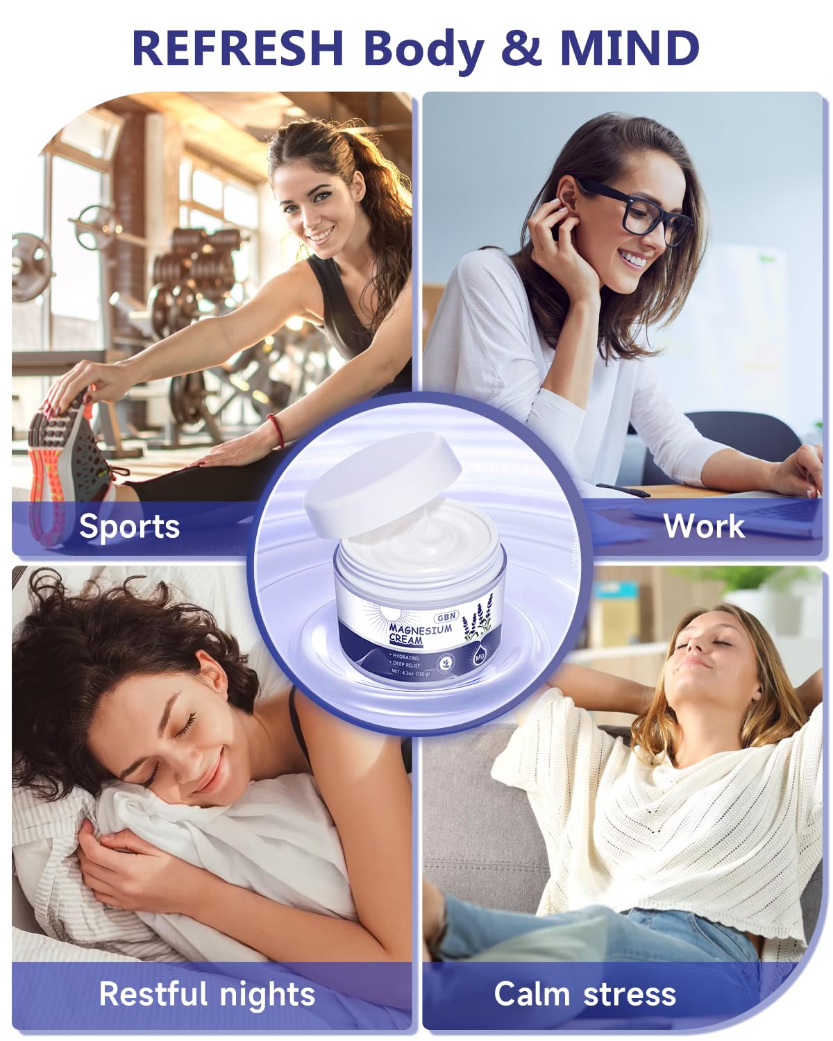 GBN Magnesium Cream night ritual with lavender signals calm evenings