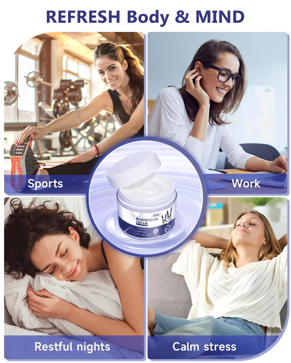 GBN Magnesium Cream night ritual with lavender signals calm evenings