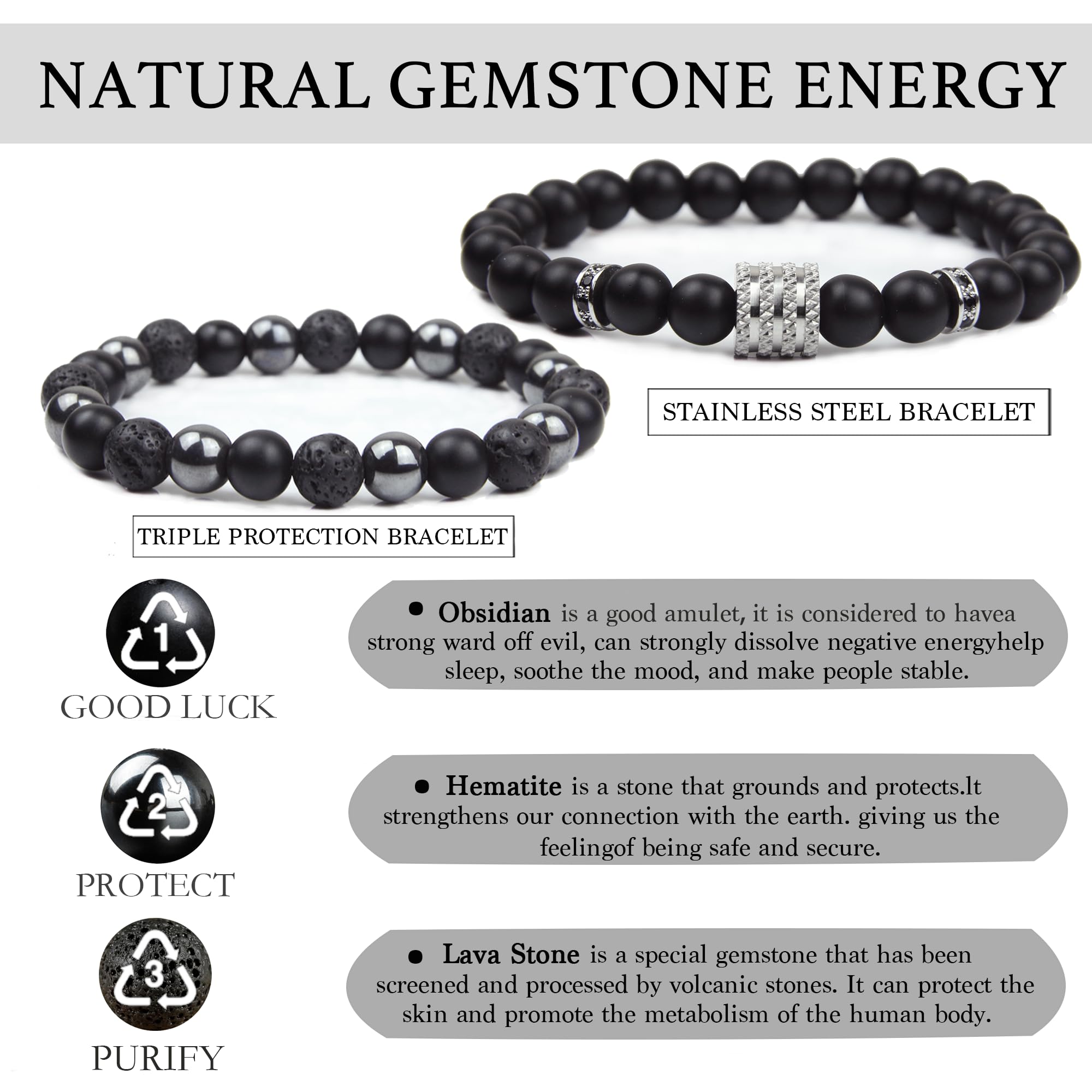 GDLKPYHS hematite bead close-up emphasizing grounding style