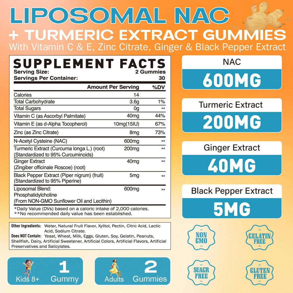 Geeoasis NAC Gummies packaging back shows ingredients and sugar-free pineapple flavor
