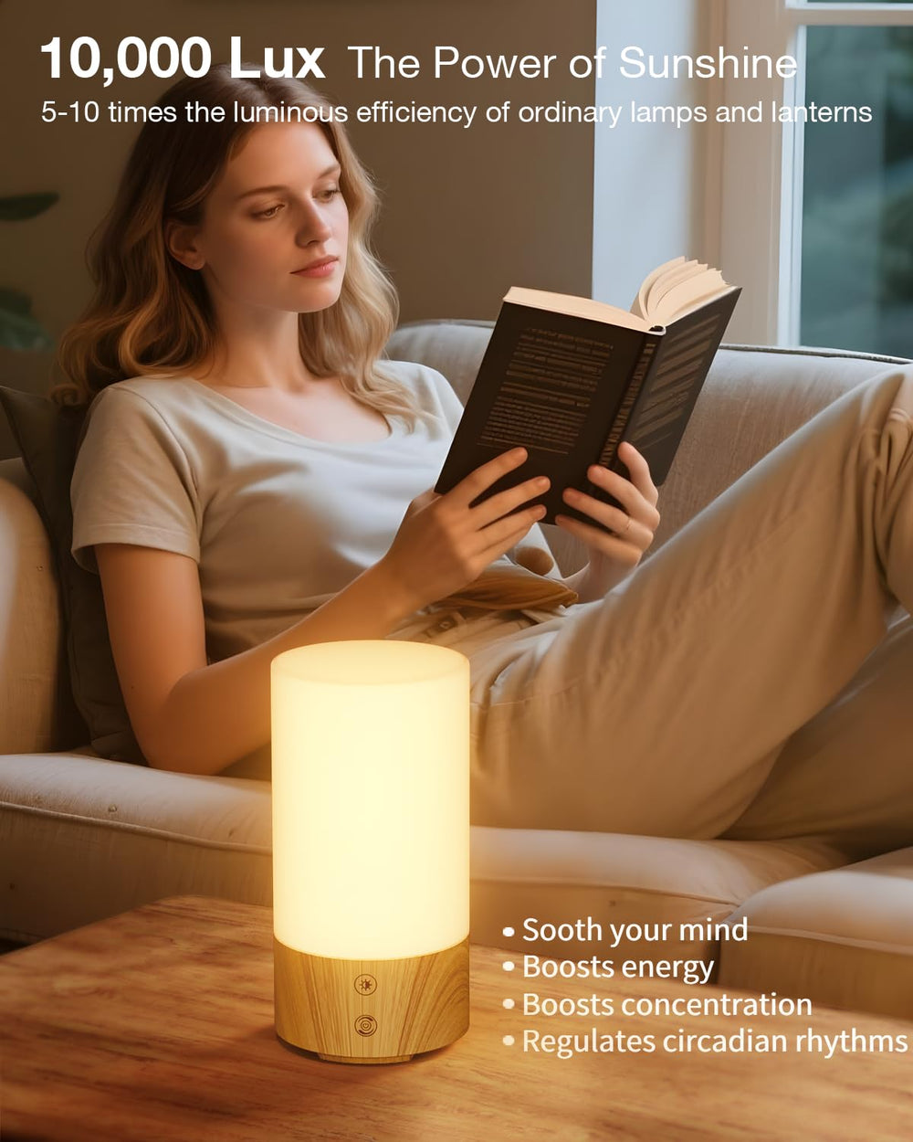 Geecent Sun Lamp with 2700K-4000K-6000K temperatures for versatile lighting