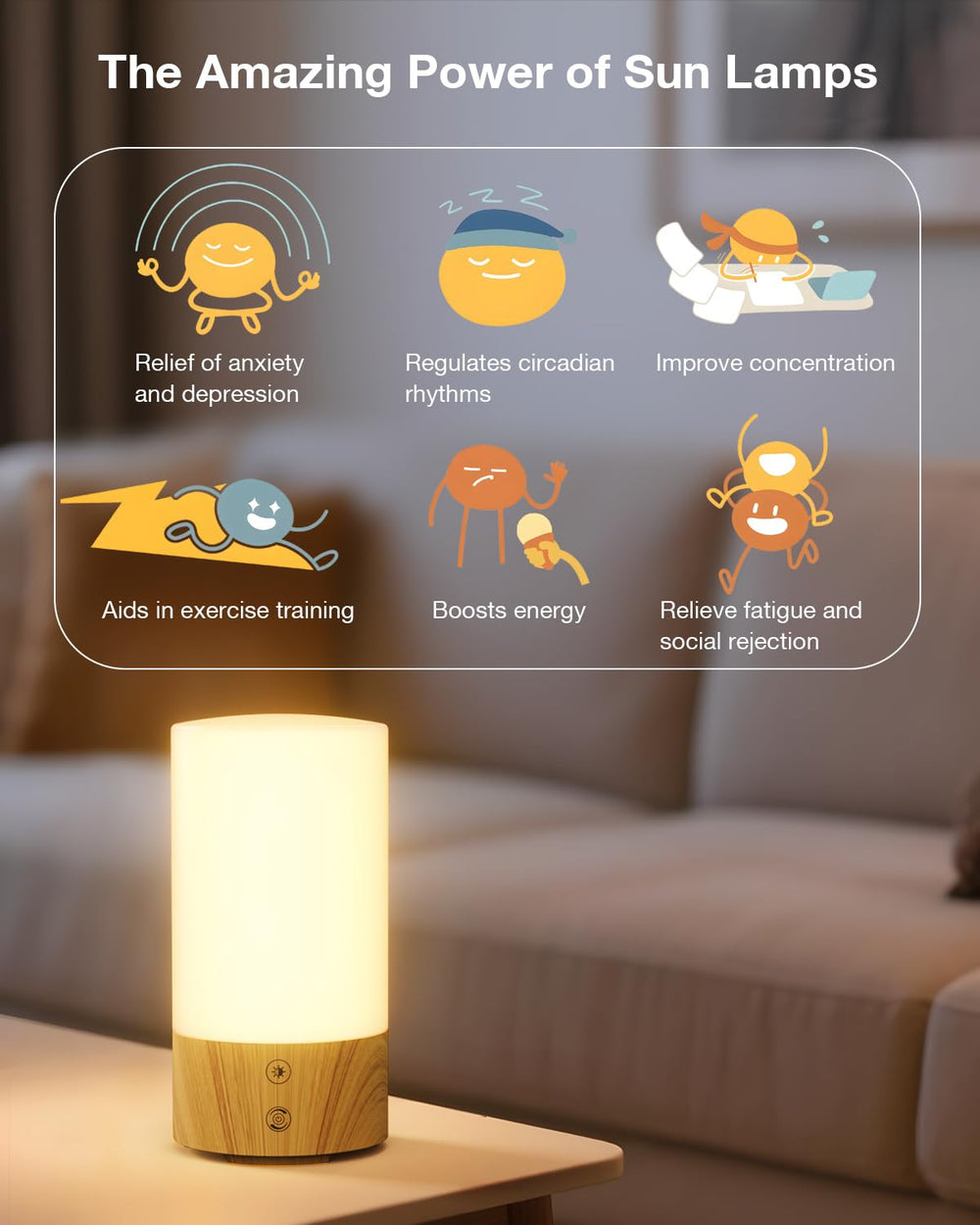 Geecent Sun Lamp 360-degree distribution lights the whole room evenly