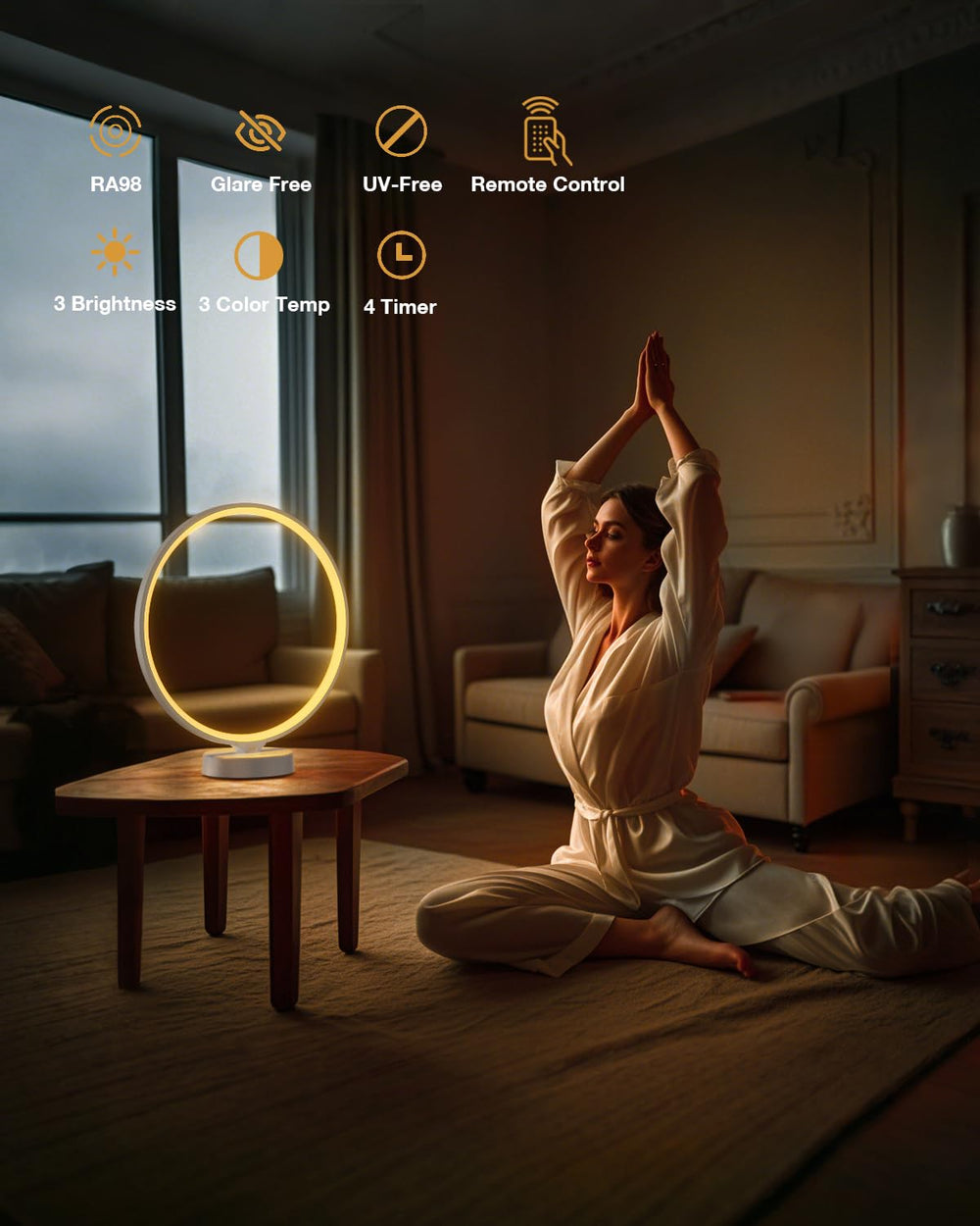 Geecent Sun Lamp USB-C port charging a device while illuminating
