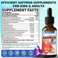 Geeoasis saffron drops dropper in use for easy on-the-go dosing.