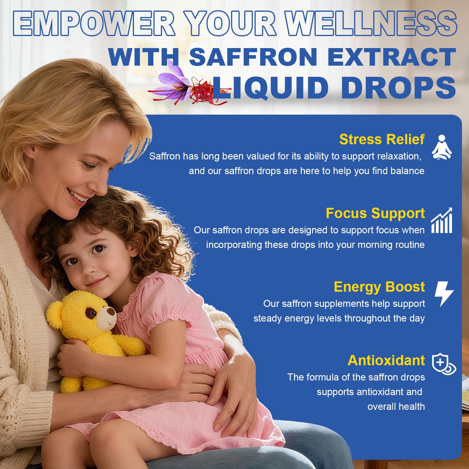 Geeoasis saffron drops ingredients blend for premium wellness support.