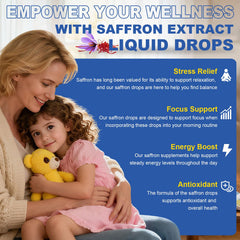 Geeoasis saffron drops ingredients blend for premium wellness support.