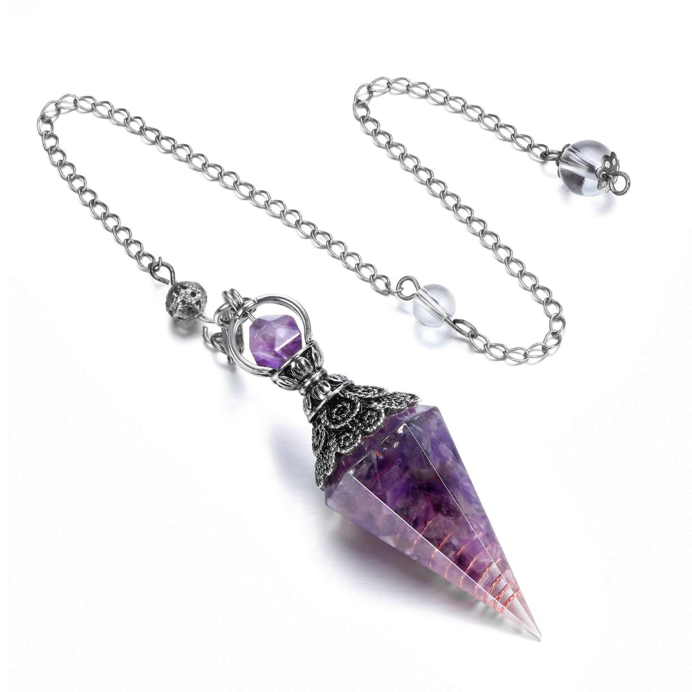 GEHECRST amethyst dowsing pendulum for divination and energy sensing