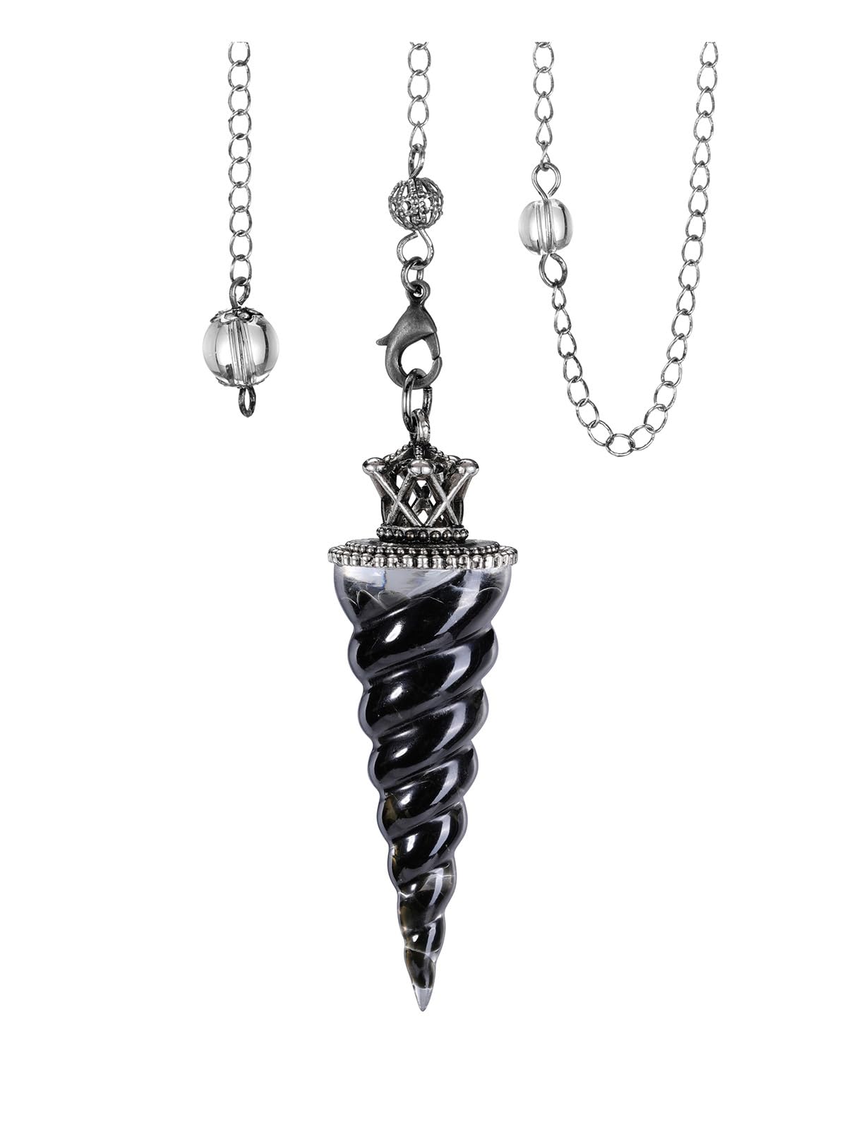 GEHECRST black obsidian pendulum pendant for divination and meditation