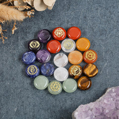 GEHECRST gold plated Reiki symbol on chakra stones aids focus during practice