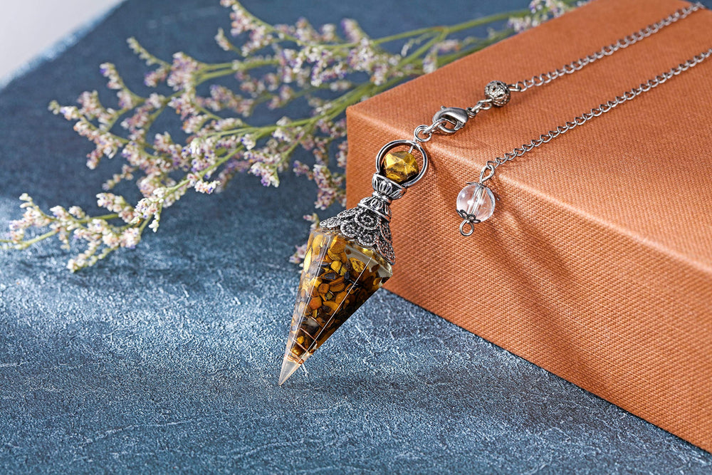GEHECRST tiger eye pendulum copper wires highlight precise dowsing