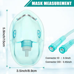 Geiserailie adjustable headband on adult oxygen mask for secure fit.